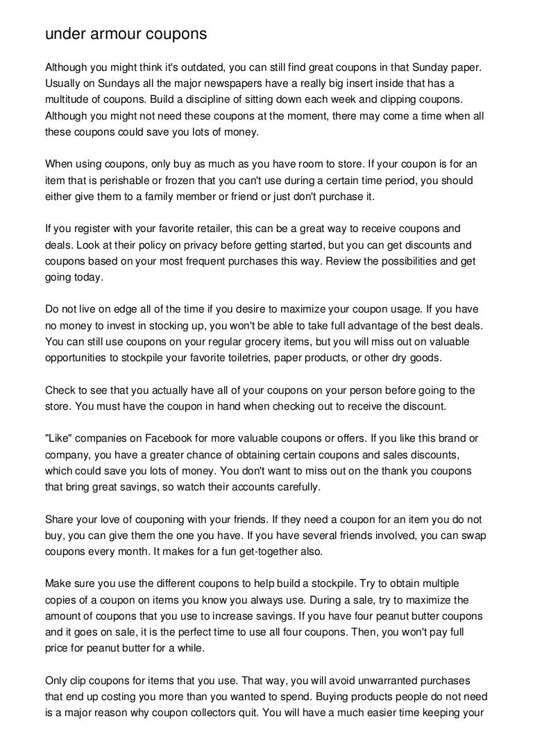 under armour coupon code