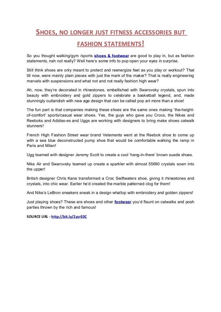 Shoes No Longer Just Fitness Accessories But Fashion Statements