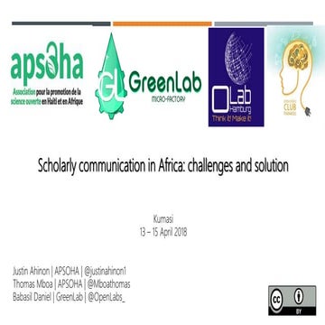 Panel on Scholarly communication