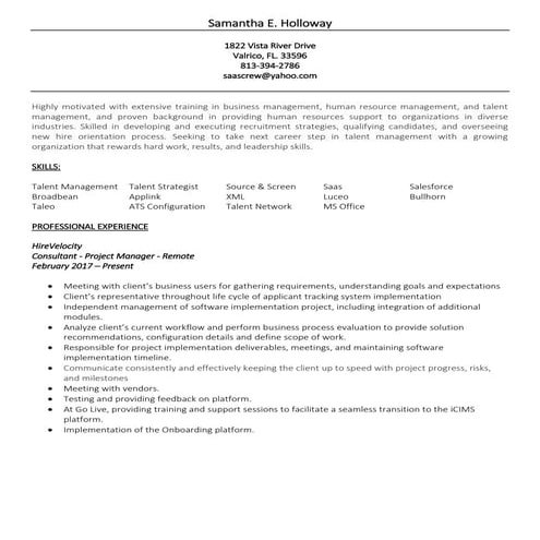 S holloway   resume r