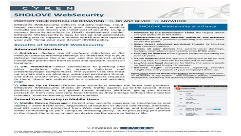 Sholove cyren web security  - technical datasheet2