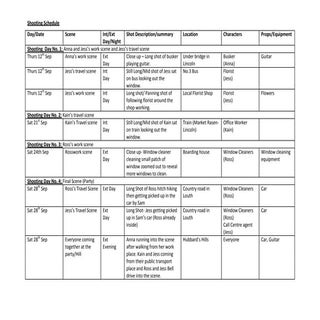 Shooting schedule 2