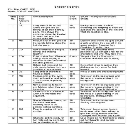 FINAL SHOOTING SCRIPT