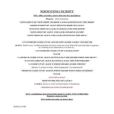 Shooting script a2
