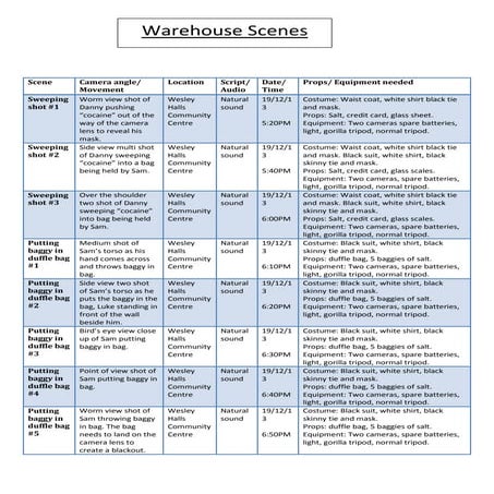 Shooting script | DOCX