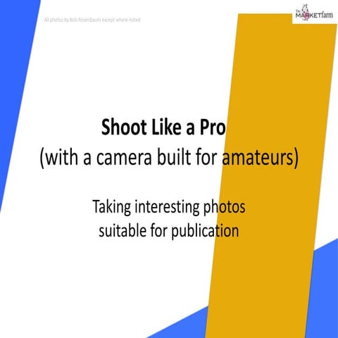 Shoot Like A Pro (with a camera built for amateurs)