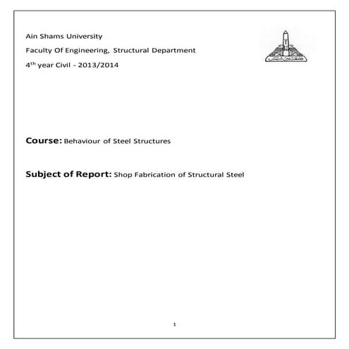 Shop fabrication of structural steel