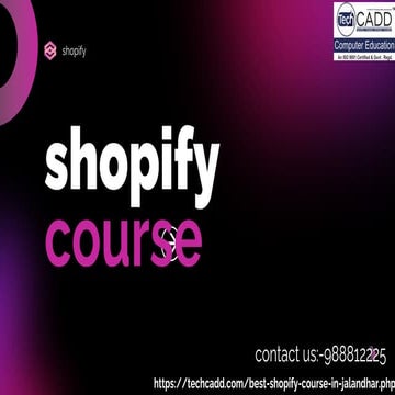 Master Shopify E-Commerce with TechCadd Institute – Learn How to Build, Launc...