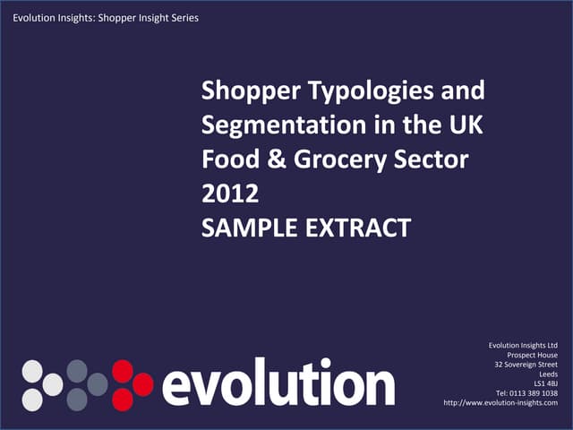 Shopper typologies and segmentation...