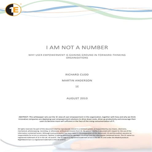 I AM NOT A NUMBER WHY USER EMPOWERMENT IS GAINING GROUND IN FORWARD-THINKING ...