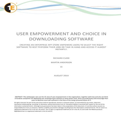 User empowerment and choice in downloading software