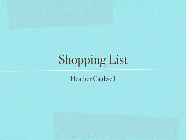 Shopping list