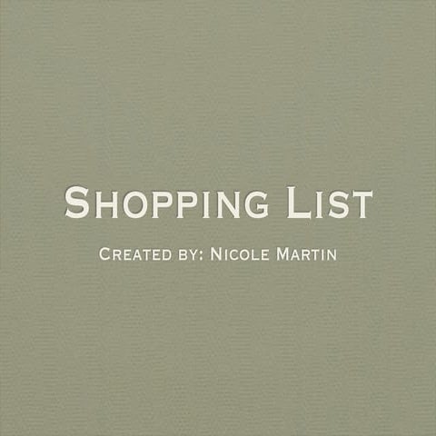 Shopping list