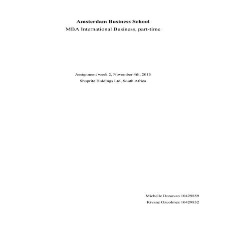 Shoprite Holdings Ltd, South Africa