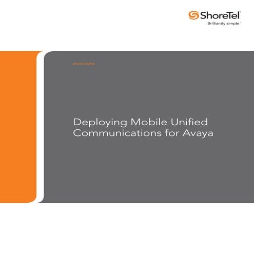 Shoretel Mobility For Avaya