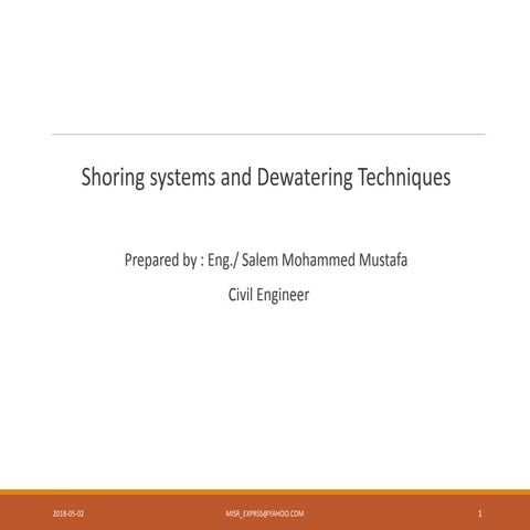 Shoring system and Dewatering
