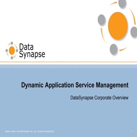 DataSynapse - Dynamic Application Service Management 