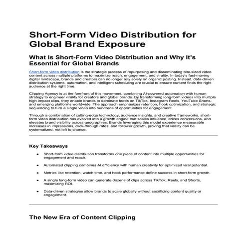 Short-Form Video Distribution for Global Brand Exposure.docx