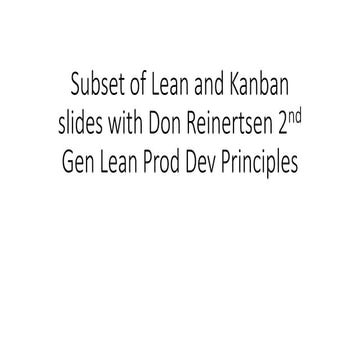 Short lean kanban training with Don Reinertsen's Lean Product Development Pri...