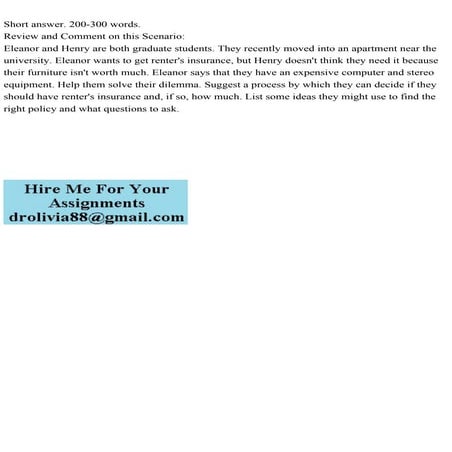 Short answer. 200-300 words. Review and Comment on this Scenario.pdf