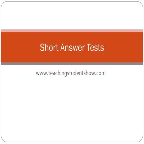 Short answer tests97