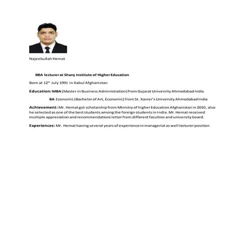 Najeebhemat's Short bio-data 