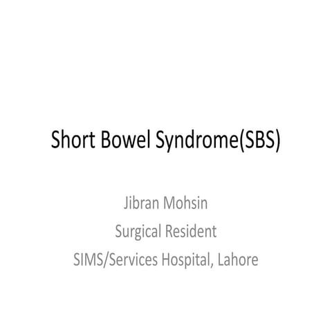Short bowel syndrome