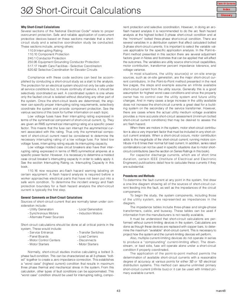 Short circuit current calculations