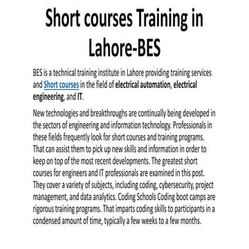 Short courses Training in Lahore-BES.pdf