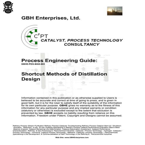 Shortcut Methods of Distillation Design