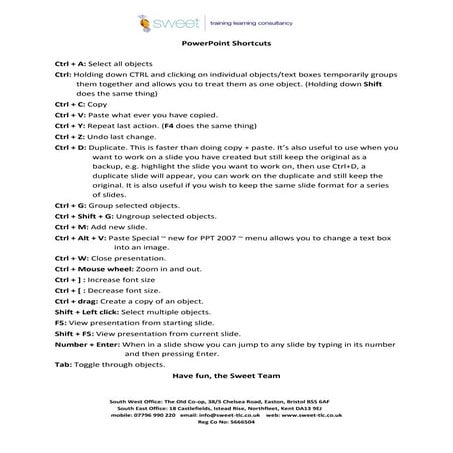 PowerPoint Shortcuts | PDF