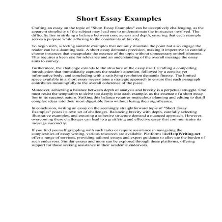 Short Essay Examples