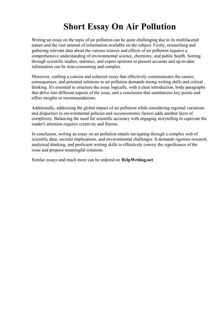 Short Essay On Air Pollution Air Pollution Essay Air Pollution Essay Short Essay On Air Pollution Air Pollution Essay Air Pollution Essay
