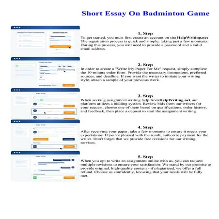 Short Essay On Badminton Game