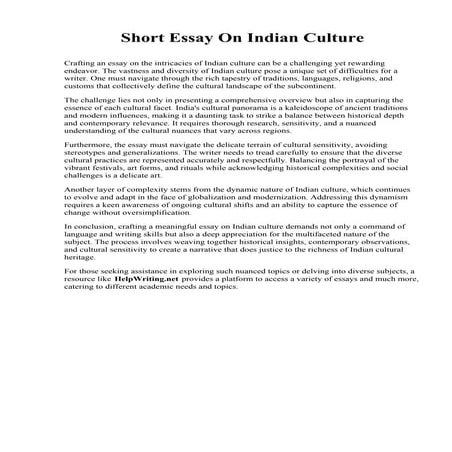 Short Essay On Indian Culture.pdf