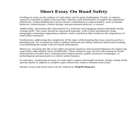 Short Essay On Road Safety.pdf