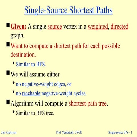 Single-Source Shortest Paths with Bellman-Ford algorithm, Dijkstra’s ...