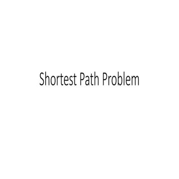 Shortest path problem