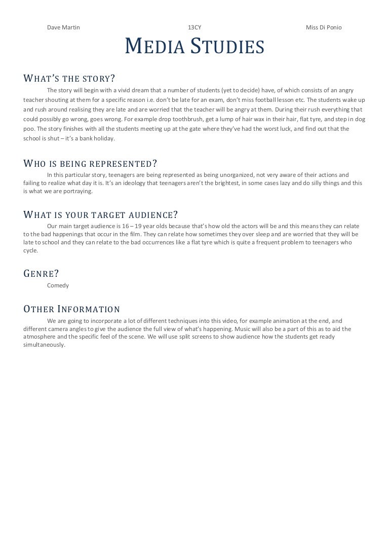 Own Short Film Preliminary Description