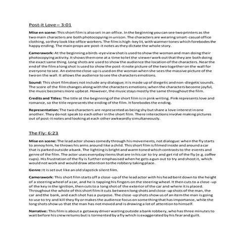 Short film analysis