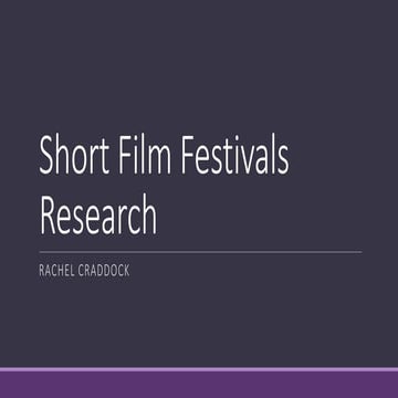  Film Festivals Research