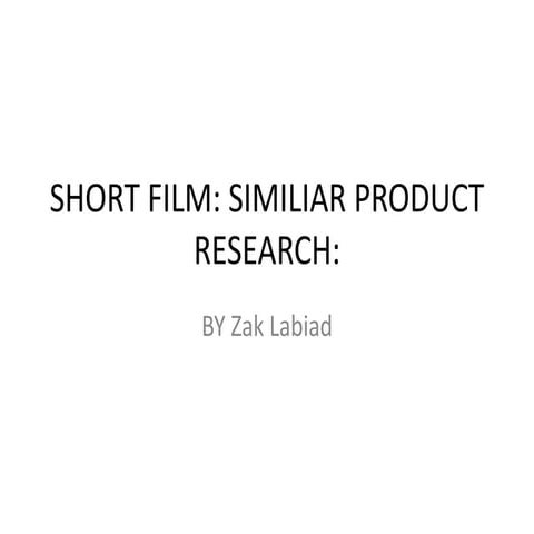 Short film product research