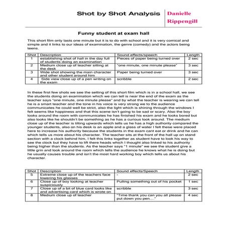 Short Film Review Table
