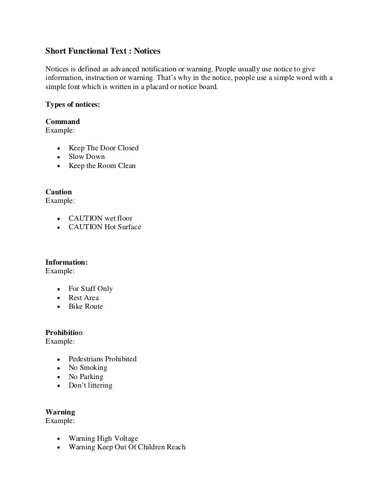 Short Functional Text