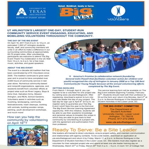 The Big Event Press Release