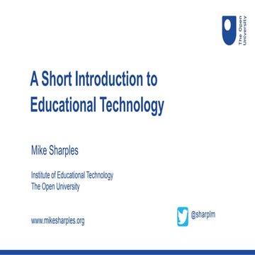 Short introduction to educational technology for sharing