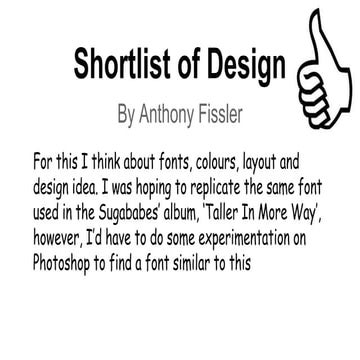 Shortlist of Design