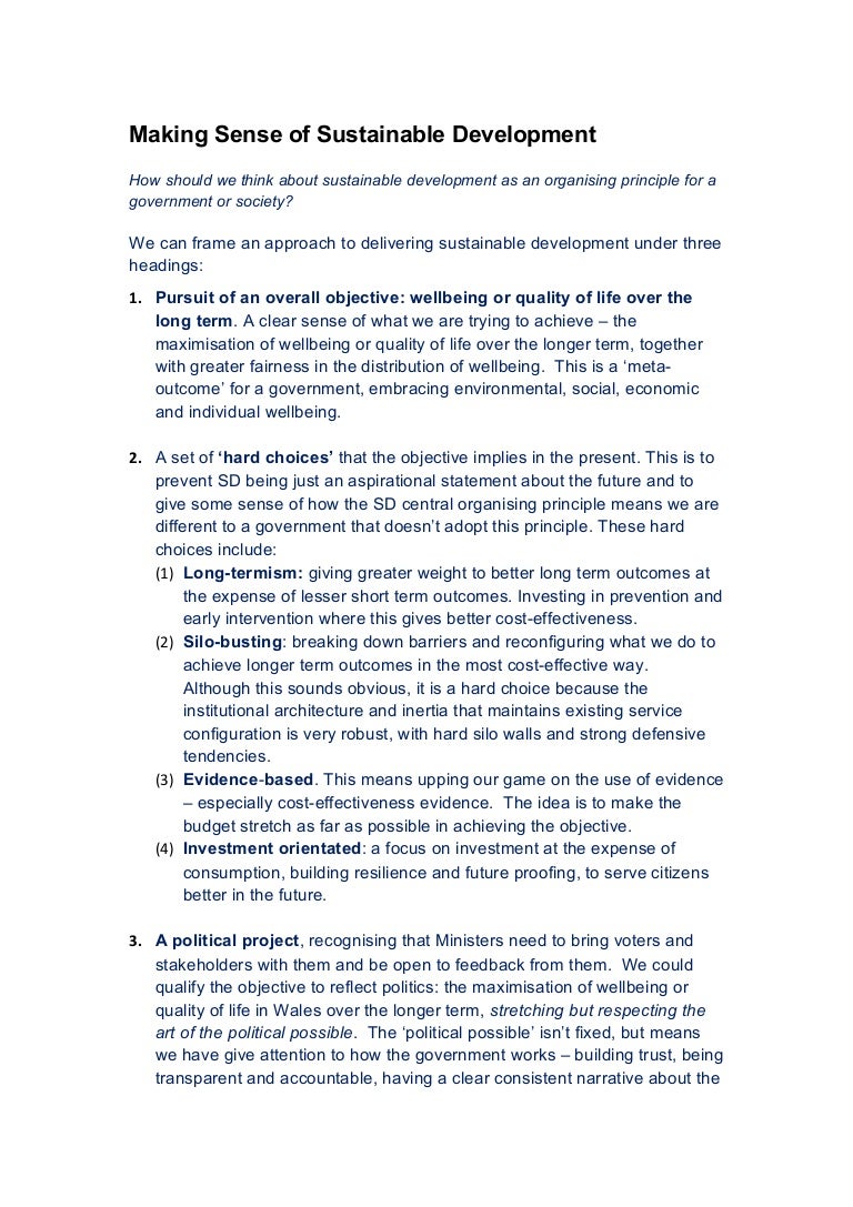 Short Note On Sustainable Development