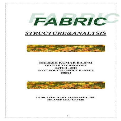 FABRIC STRUCTURE & DESIGN | PPTX