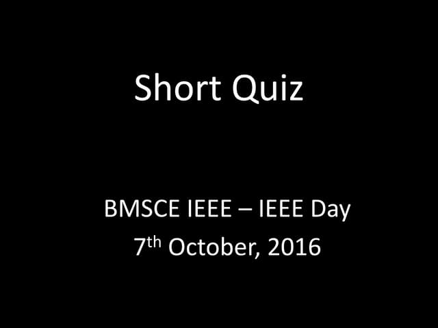 Short Tech Quiz